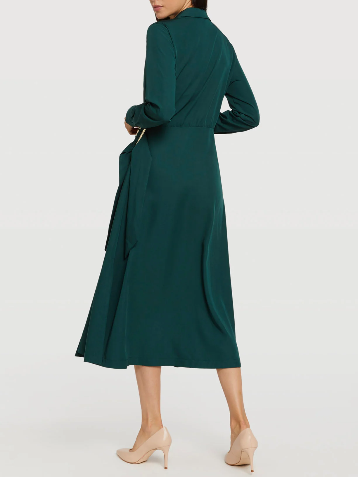 Vestido trespassado com fivela - Image 2
